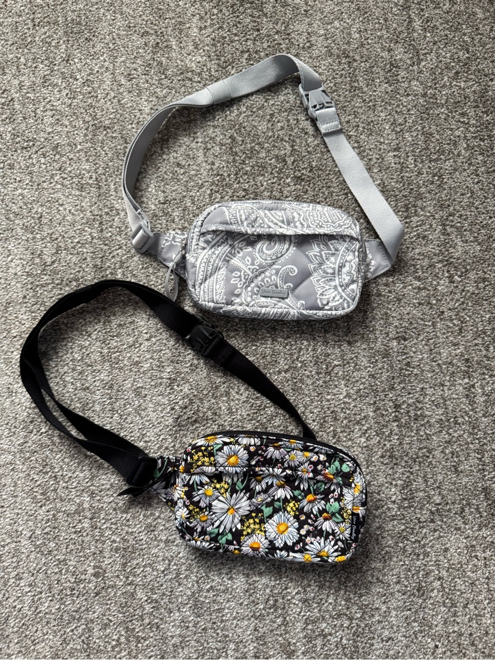 Vera Bradley Gray Paisley & Black Daisy BeltBag Duo